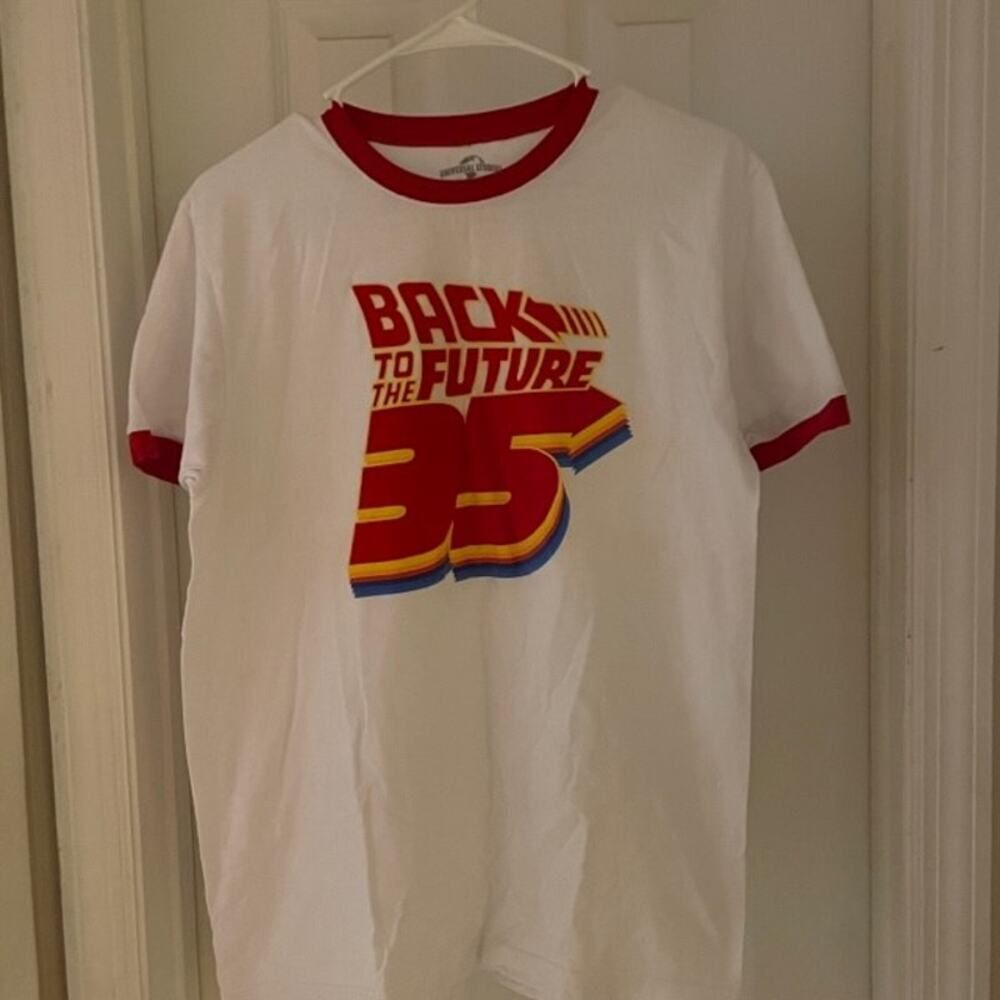 Universal Studios Back to the Future 35th Anniversary Ringer Shirt. Size Medium